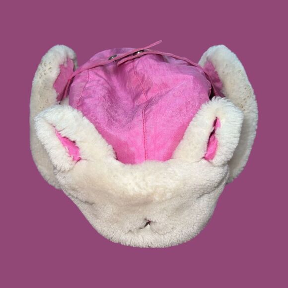 Youth Chaos Hot Pink Fuzzy Bunny Trapper Hat Ear Flaps OS - Picture 3 of 5